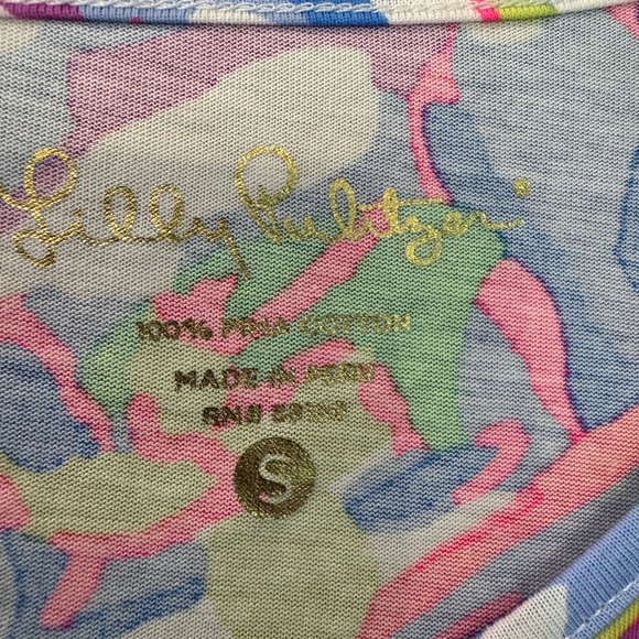 Lilly Pulitzer Colorful Floral Quarter Sleeve Pima Cotton Tee Dress / small - Picture 5 of 10